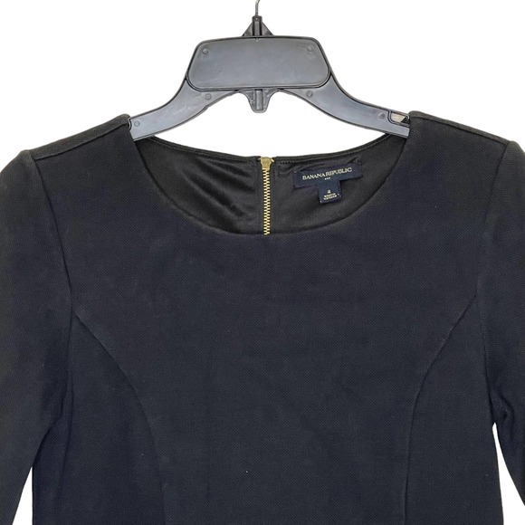 Banana Republic Women 4‎ Thick Knit Sheath Dress Back Zip Colorblock 3/4 Sleeve - Picture 2 of 8